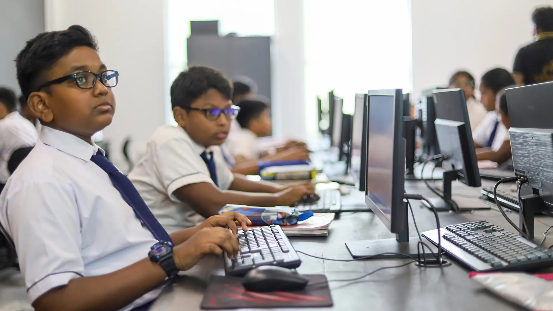 Students learning at JPIC